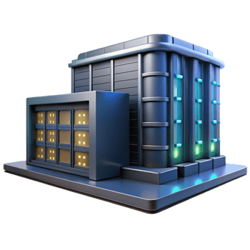 dramatic contemporary Urban Data Center Exterior Night View Cutout png