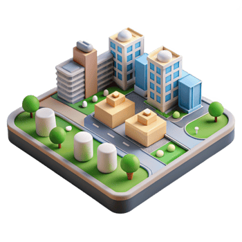 elegant abstract Urban Development Master Plan Transparent Background exclusive png
