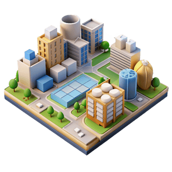 elegant minimalist Urban Development Master Plan Transparent Background png