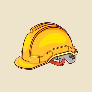 Illustration of a yellow safety helmet vector