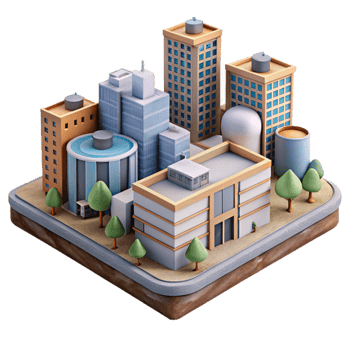 elegant abstract Urban Development Project Render Transparent Background high resolution png