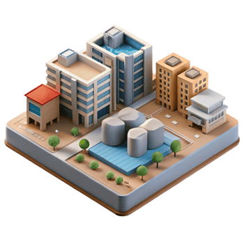 serene modern Urban Development Project Render Transparent Background high quality png