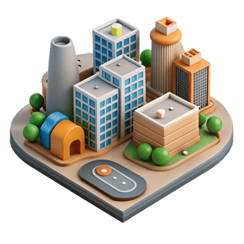 vibrant contemporary Urban Development Project Visualization Cutout Element high quality png