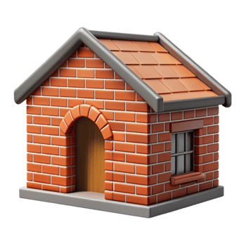 vibrant abstract Urban Farm Building Exterior Brick Wall Isolated Element png
