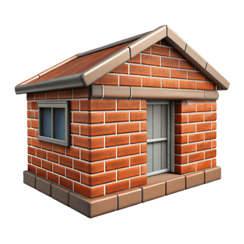 dramatic artistic Urban Farm Building Exterior Brick Wall Isolated Element detailed png