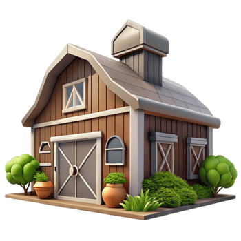 impressive traditional Urban Farm Building Exterior Brick Wall Isolated Element original png