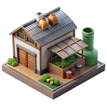 elegant creative Urban Farm Building Rooftop View Cutout professional png