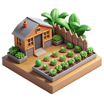 stunning creative Urban Farm Community Garden Setting Transparent Background professional png