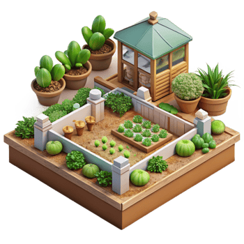 vibrant abstract Urban Farm Community Garden Setting Transparent Background high quality png