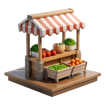 beautiful artistic Urban Farm Market Stall Cutout Fresh Produce Display high resolution png
