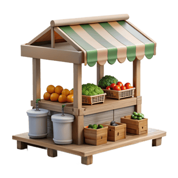 beautiful artistic Urban Farm Market Stall Cutout Fresh Produce Display genuine png