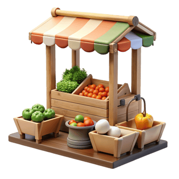 elegant rustic Urban Farm Market Stand Cutout high quality png