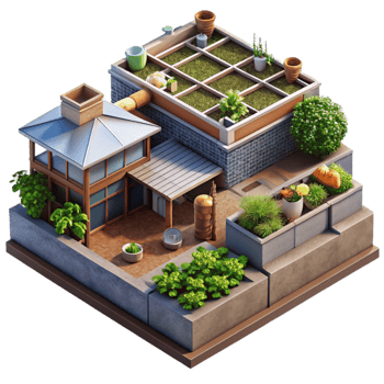 wonderful creative Urban Farm Rooftop Garden Transparent Background exclusive png