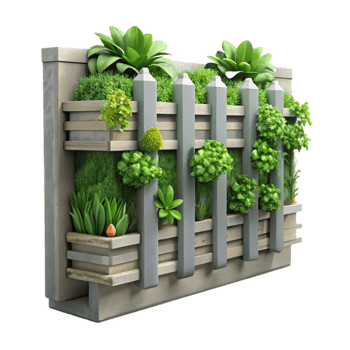 extraordinary vintage Urban Farm Vertical Garden Wall Transparent Background premium png