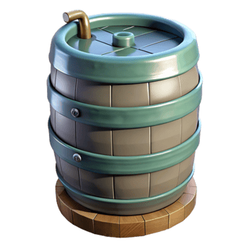 extraordinary vintage Urban Farm Water Barrel Cutout Rainwater Harvesting genuine png