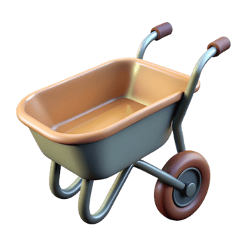 impressive abstract Urban Farm Wheelbarrow Isolated Garden Tool professional png