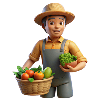 magnificent rustic Urban Farm Worker Harvesting Transparent Background authentic png