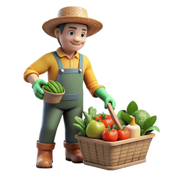 impressive classic Urban Farm Worker Harvesting Transparent Background genuine png