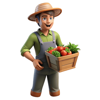elegant contemporary Urban Farm Worker Harvesting Transparent Background authentic png