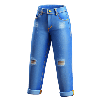 magnificent classic Urban Fashion Jeans Boyfriend Fit Blue Isolated on Transparent Background png
