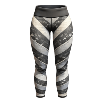 impressive vintage Urban Fashion Leggings Patterned Black and White Isolated on Transparent Background premium png