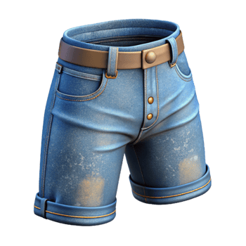 beautiful minimalist Urban Fashion Shorts Denim Isolated on Transparent Background authentic png