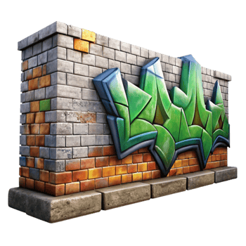 beautiful abstract Urban Graffiti Wall Background Cutout premium png