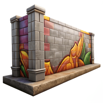 wonderful abstract Urban Landscape Graffiti Wall Isolated genuine png