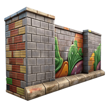 stunning artistic Urban Landscape Graffiti Wall Isolated original png