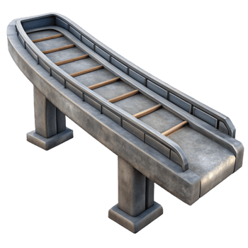 dramatic modern Urban Monorail Track Close Up Isolated professional png
