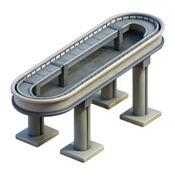 stunning modern Urban Monorail Track Close Up Isolated high resolution png