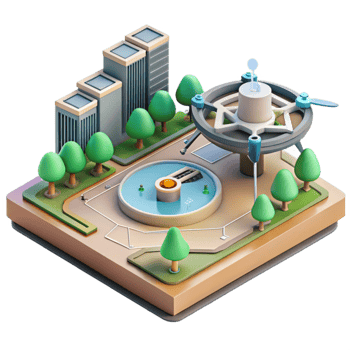 dramatic contemporary Urban Park Drone View Transparent Cutout Element original png