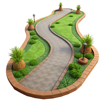 stunning modern Urban Park Path Winding Path Transparent Background authentic png