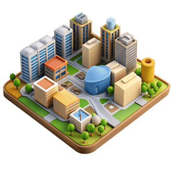 impressive traditional Urban Planning Diagram Top View Isolated genuine png