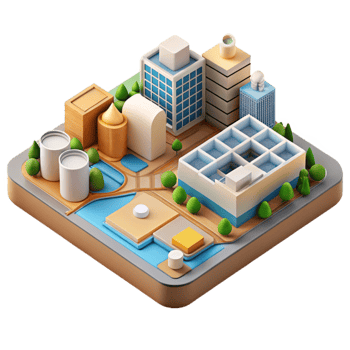 impressive rustic Urban Planning Diagram Top View Isolated exclusive png