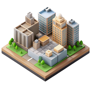 impressive abstract Urban Planning Model Isometric View Cutout genuine png