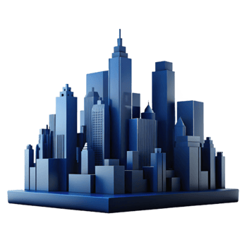beautiful contemporary Urban Skyline Silhouette Dark Blue Cutout genuine png