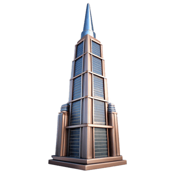 beautiful abstract Urban Skyscraper Towering Upward View Isolated premium png