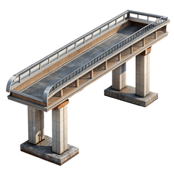 impressive classic Urban Skyway Elevated Walkway Cutout Transparent Background high quality png