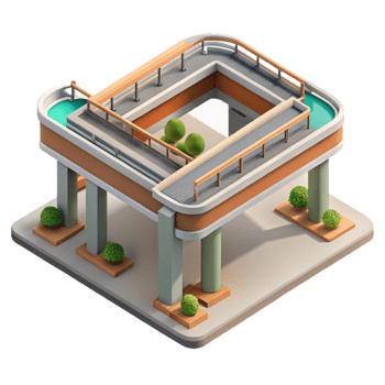 extraordinary contemporary Urban Skyway System Isometric Isolated high resolution png