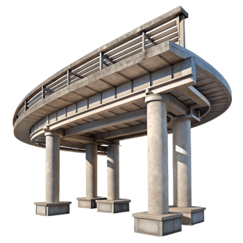 stunning creative Urban Skyway Support Structure Isolated high quality png