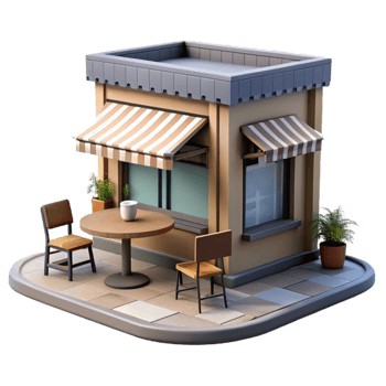 impressive minimalist Urban Street Cafe Outdoor Seating Isolated exclusive png