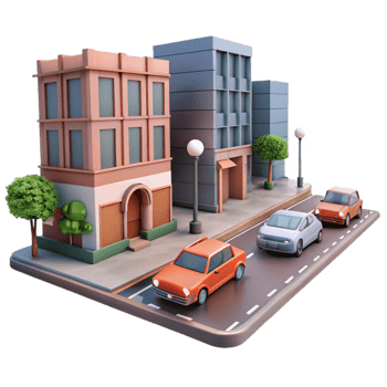 beautiful creative Urban Street Scene with People Cutout png