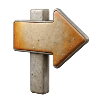vibrant rustic Urban Street Sign Arrow Right Isolated Cutout high quality png