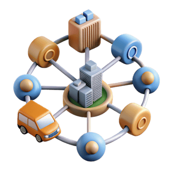 serene creative Urban Transportation Network Diagram Isolated exclusive png