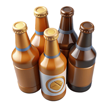 beautiful creative Variety of Craft Beer Bottles Isolated png