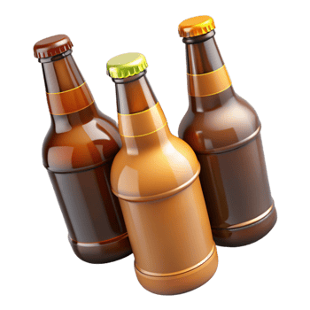 magnificent modern Variety of Craft Beer Bottles Isolated authentic png