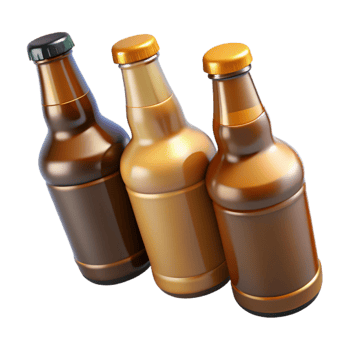 dramatic creative Variety of Craft Beer Bottles Isolated exclusive png