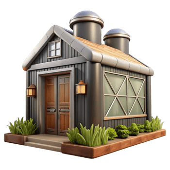 serene traditional Vertical Farm Exterior Modern Design Isolated high resolution png