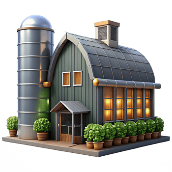 dramatic abstract Vertical Farm Exterior Modern Design Isolated high quality png